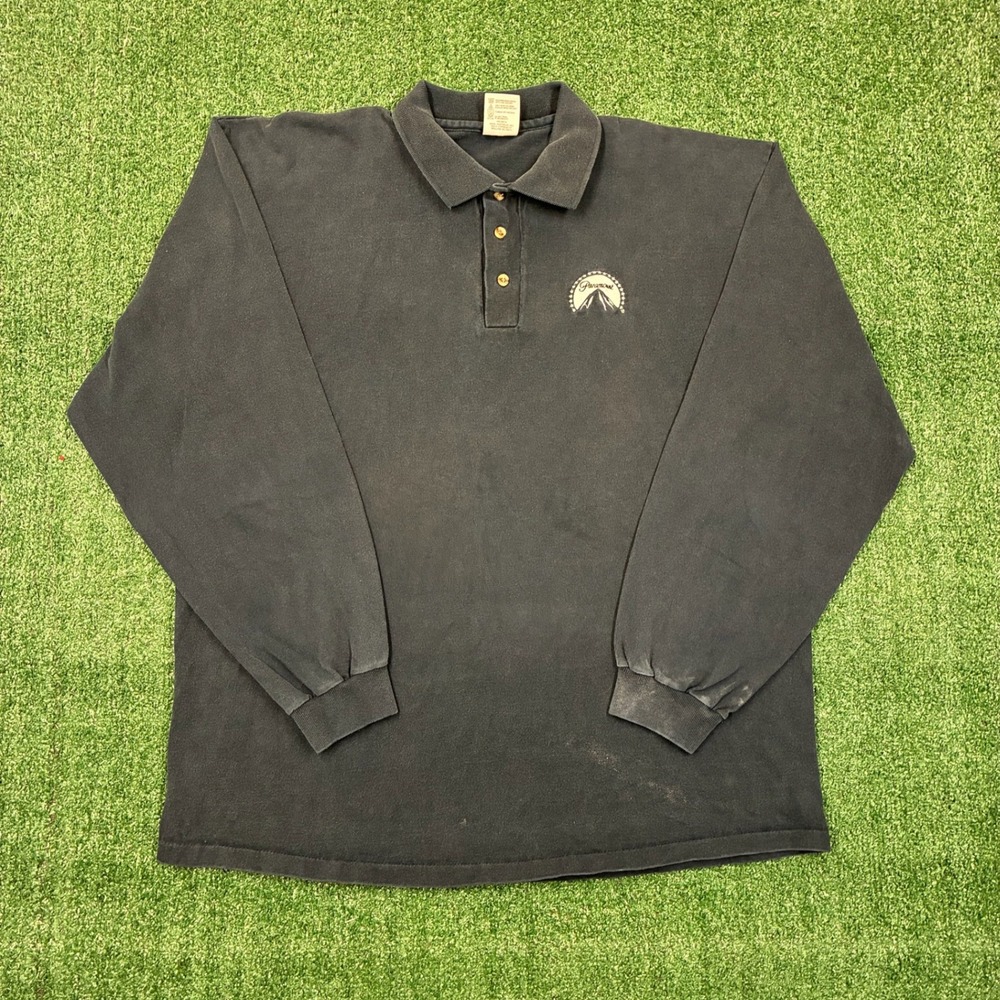 Vintage 90s Paramount Pictures Cotton Deluxe Long Sleeve Polo Shirt XL